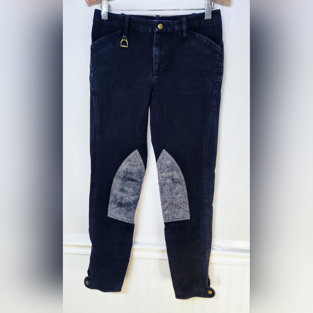 Ralph Lauren Women Jodhpurs Equestrian Riding Pants Suede Trim Polo Size 2. 0045